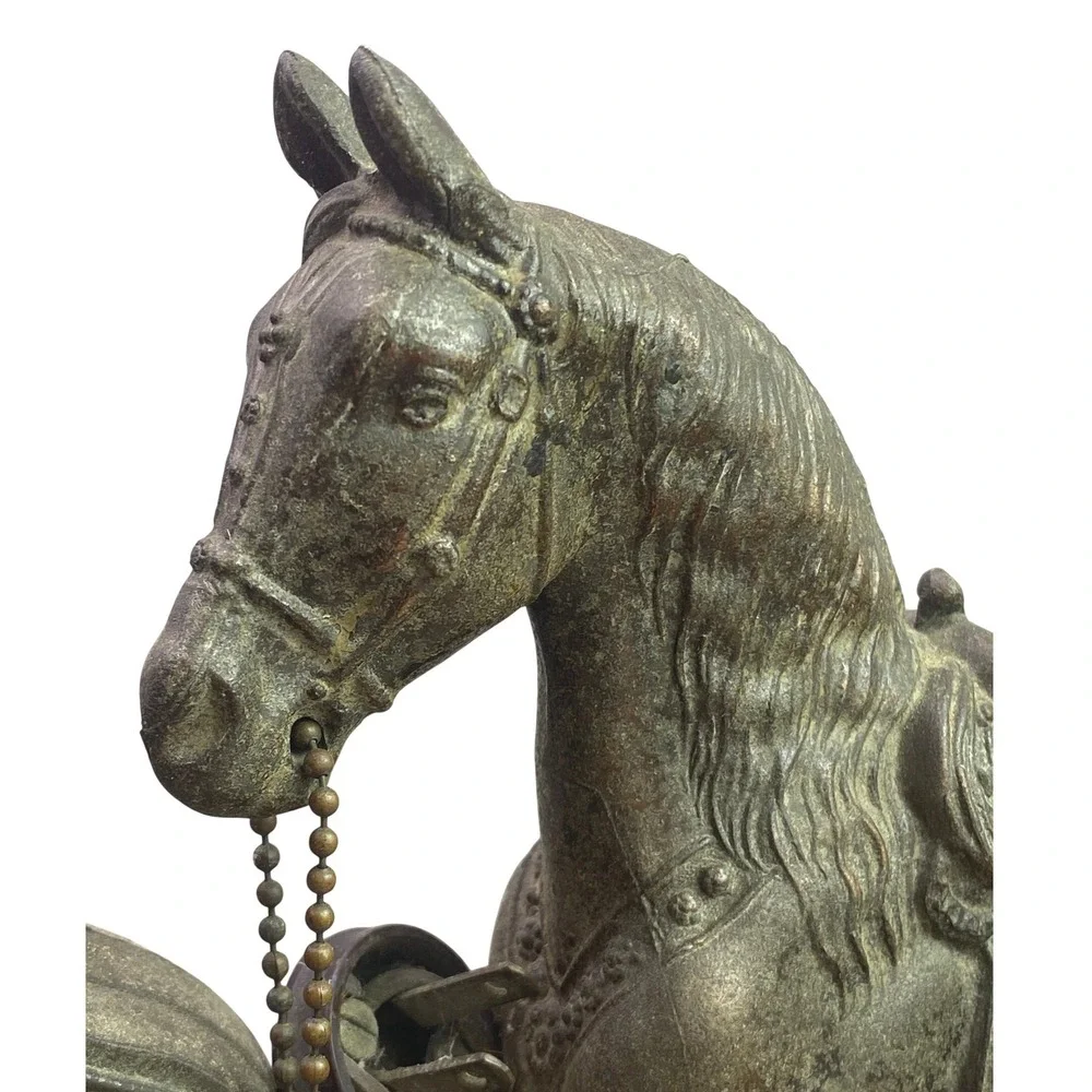 Vintage Galter Products Co Spartus Mantel Clock Electric Horse‎ Country Western